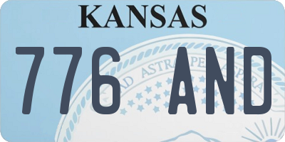 KS license plate 776AND