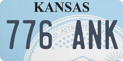 KS license plate 776ANK