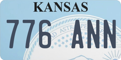 KS license plate 776ANN