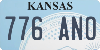 KS license plate 776ANO