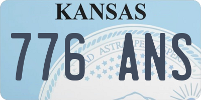 KS license plate 776ANS