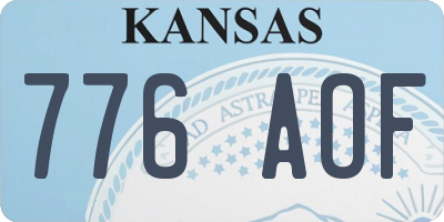 KS license plate 776AOF