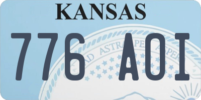 KS license plate 776AOI