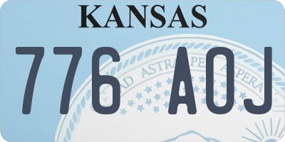 KS license plate 776AOJ