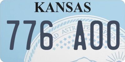 KS license plate 776AOO