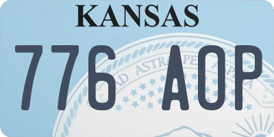 KS license plate 776AOP