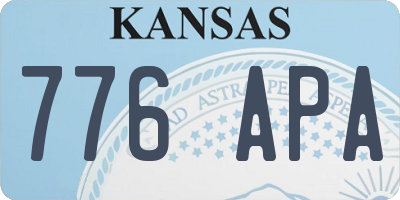 KS license plate 776APA
