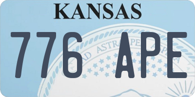 KS license plate 776APE