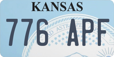 KS license plate 776APF