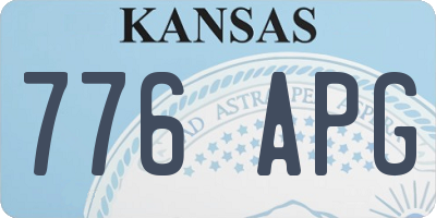 KS license plate 776APG