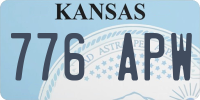 KS license plate 776APW