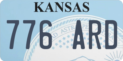 KS license plate 776ARD