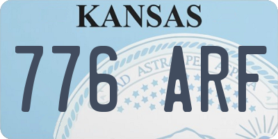 KS license plate 776ARF