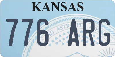 KS license plate 776ARG