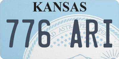 KS license plate 776ARI