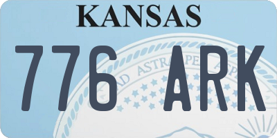 KS license plate 776ARK