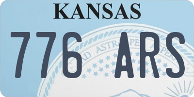 KS license plate 776ARS