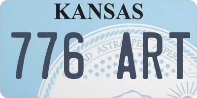 KS license plate 776ART