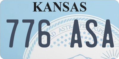 KS license plate 776ASA