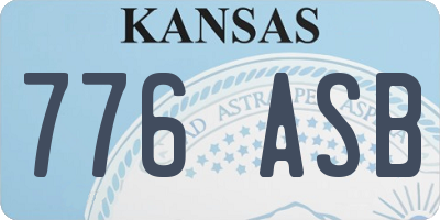 KS license plate 776ASB