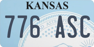 KS license plate 776ASC
