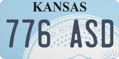 KS license plate 776ASD