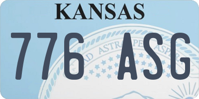 KS license plate 776ASG