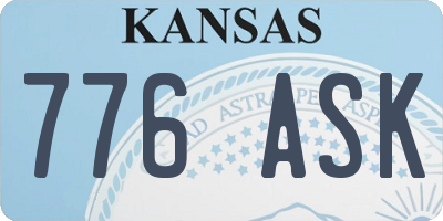 KS license plate 776ASK