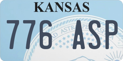 KS license plate 776ASP