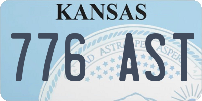 KS license plate 776AST