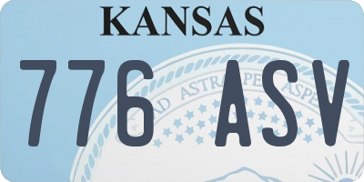 KS license plate 776ASV
