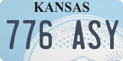 KS license plate 776ASY