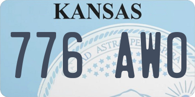 KS license plate 776AWO