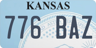KS license plate 776BAZ
