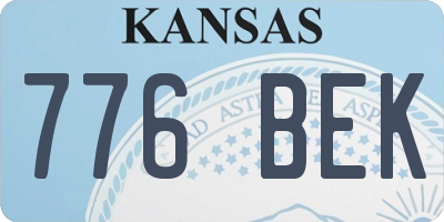 KS license plate 776BEK