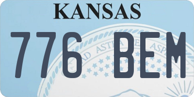 KS license plate 776BEM