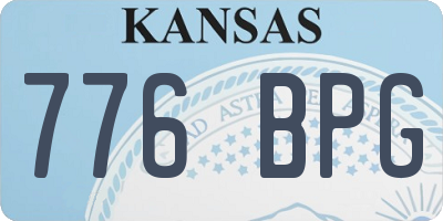 KS license plate 776BPG