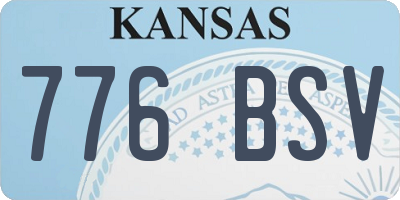KS license plate 776BSV