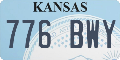 KS license plate 776BWY