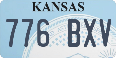 KS license plate 776BXV