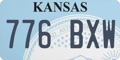KS license plate 776BXW