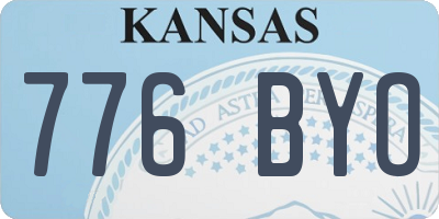 KS license plate 776BYO