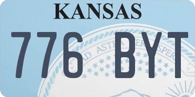 KS license plate 776BYT