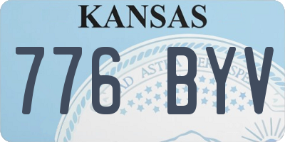 KS license plate 776BYV