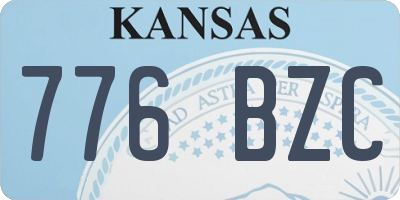 KS license plate 776BZC