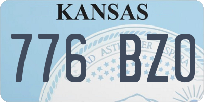 KS license plate 776BZO