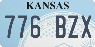 KS license plate 776BZX