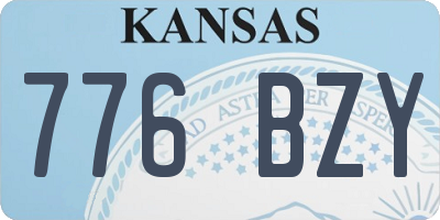 KS license plate 776BZY