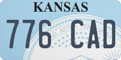 KS license plate 776CAD