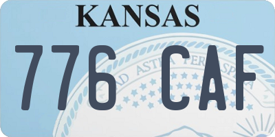 KS license plate 776CAF
